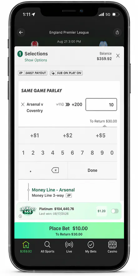 bet365 Arsenal boost